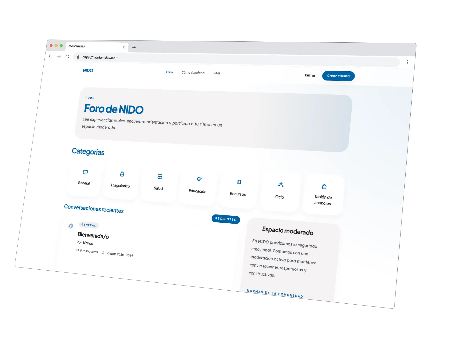 Comunidad de apoyo para familias